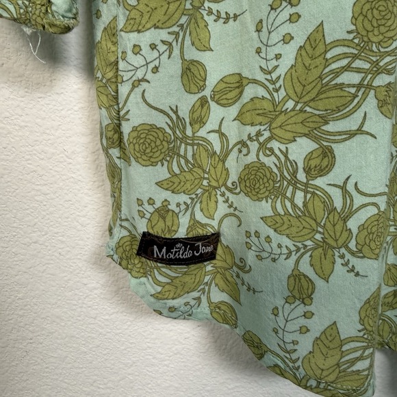 Matilda Jane Blouse Shirt Secret Fields Floral Mint & Olive Womens XS 3/4 Sleeve - Picture 9 of 14